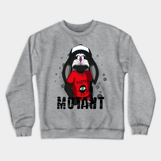 Mutant Rabbit Crewneck Sweatshirt by HarlinDesign